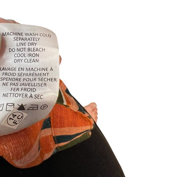 Veronica Beard Tiffany Top Cropped Orange Multicolor Geometric Print Size XL - Picture 11 of 11